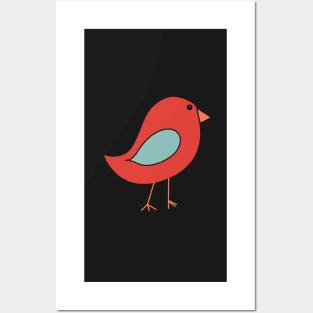 Little Orange and Aqua Bird | Cherie's Art(c)2021 Posters and Art